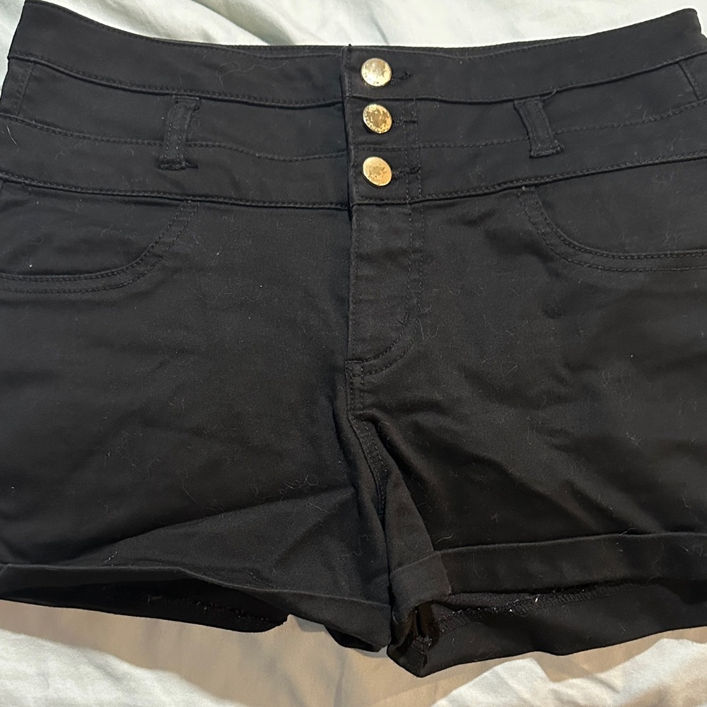 Refuge Black High Waist Women's Shorts